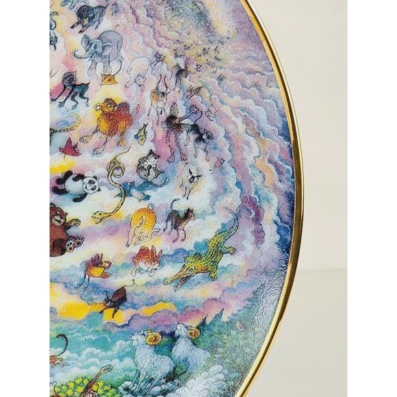 Wildlife & Marine Life Plate In The Beginning Wall Decor 8" Porcelain 80's Vtg - Picture 5 of 15